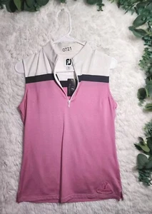 [721] Neu mit Etikett FootJoy Golfshirt Damen Gr. S rosa gestreift 1/4-Arm Reißverschluss  - Bild 1 von 9