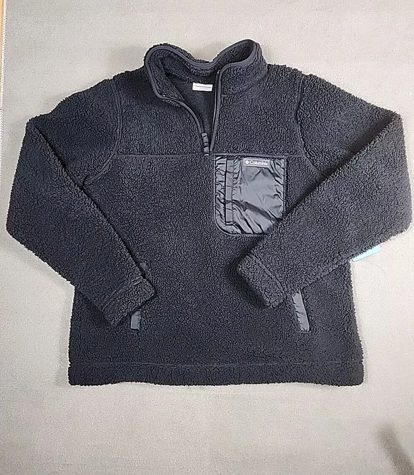 COLUMBIA Women's Black West Bend 1/4 Zip Fleece Pullover size Medium
