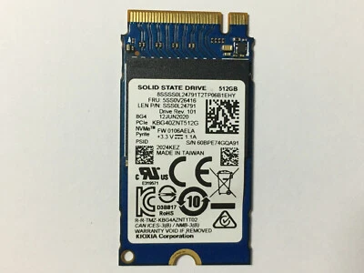 Toshiba / Kioxia KBG40ZNT512G 512GB SSD PCIe NVMe M.2 2242 TSB 固态硬盘 — 第 1/4 张图片