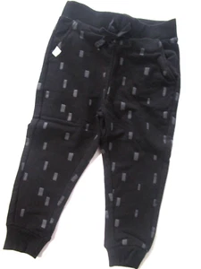 miles the label Boys Pants Toddler Size 24 Months Joggers Block Print Black NWT - Picture 1 of 12