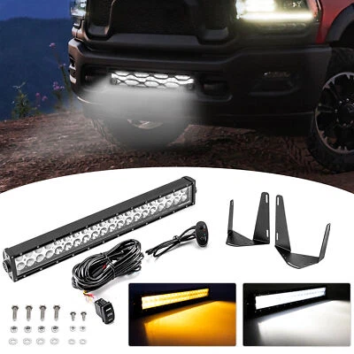 22'' Strobe LED Light Bar+ Grille Mounts+Wire for Ram 2500/3500 2019-2024 - Image 1 of 4