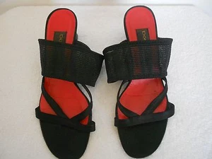 DONNA KARAN BLACK LABEL ITALY OPEN TOE RIEMCHENABSATZ SANDALEN GRÖSSE 6,5 - Bild 1 von 7