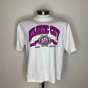 Vtg Atlantic City New Jersey T Shirt Sz L Boxy East Coast Attitude Sailboats - Picture 1 of 5