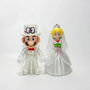 2PCS Super Mario Odyssey Wedding Mario Princess Peach Action Figure Toy Doll Set - Picture 1 of 4
