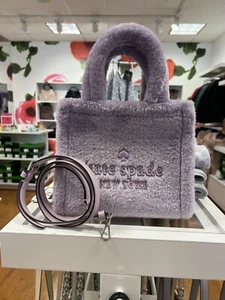 NWT Kate Spad Ellie Faux Fur Small Tote In Violet Mist - Picture 1 of 2