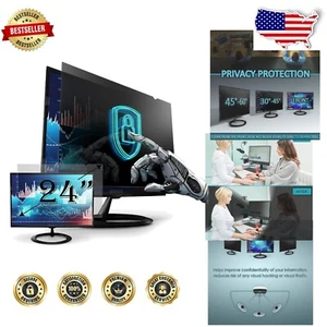 Anti-Glare 24-Inch Privacy Screen Filter for Desktop Monitors with Easy Setup - Picture 1 of 9