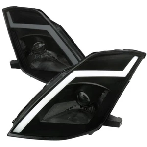 Fits Nissan 350Z 03-05 Smoke Projector Headlights w/LED DL Strip Sequential Turn - Picture 1 of 6