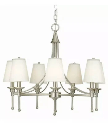 Hampton Bay Sadie Collection 7-Light Satin Nickel Opal Glass Chandelier - Image 1 of 2