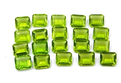 Peridot Oktagon Schliff Menge Lose Künstlicher Edelstein 10x12 MM für Schmuck - Bild 1 von 4