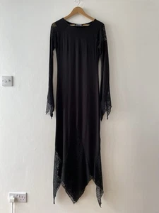 Killstar Long Black Goth Dress Small Womens Gothic Morticia Grunge Emo (22e) - Bild 1 von 14
