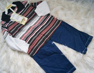 Carter's CWW Boys Shirt with Built-In Thermal Matching Pants 24M 2 Piece Set NWT - Foto 1 di 6