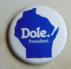 Bob Dole 1988 Wisconsin campaign pin button political - Picture 1 of 1