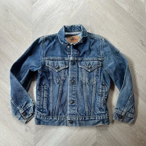 Vintage Levi's Kids Denim Blue Jean Jacket Trucker Boys Girls 12 - Picture 1 of 7