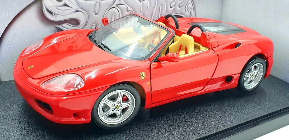 Hot Wheels 1/18 Scale 57310 - Ferrari 360 Spider - Red With Cream Seats - Image 1 of 4