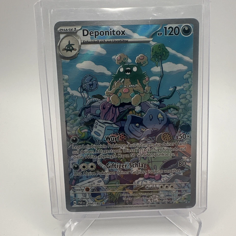Pokemon Karte  Deponitox PAR 204/182 Paradoxrift Deutsch NM Full Art Rare - Bild 1 von 1
