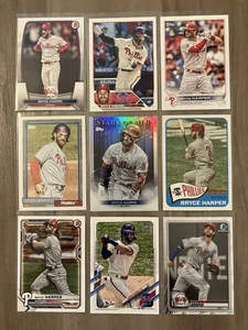 Bryce Harper 9 Card Lot. Assorted Player & insert Cards. Philadelphia Phillies - Picture 1 of 1