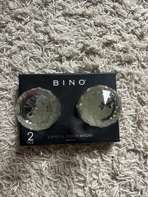 Juego de perillas de puerta de cristal BINO NÍQUEL CEPILLADO bolas de cristal redondas nuevas con etiquetas Foto 1 de 4