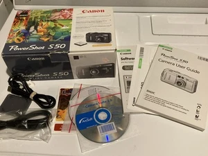 Canon Powershot A50. Caja, manuales, cables, solo CD. Sin cámara - Imagen 1 de 9