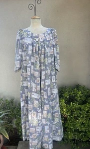 Vtg Hilo Hattie Hawaii Muumuu Sz L Scenery Theme Fade Print - Picture 1 of 10