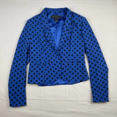 Blazer Kardashian Colección Azul Negro Lunares Mujer Grande Retro Foto 1 de 4