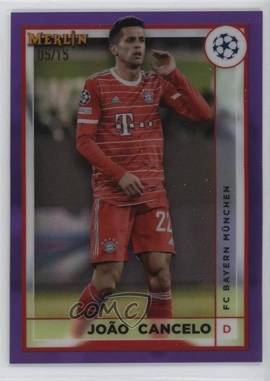 2022 Topps Merlin UEFA Club Competitions Purple Refractor /15 Joao Cancelo João - Image 1 of 2