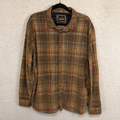 Prana Dooley Corduroy Shirt Men’s XL Brien Plaid Long Sleeve Button Down - Image 1 of 4