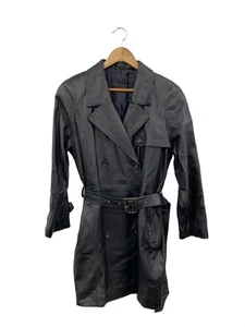 Lautreamont Made In Italy/Leather Trench Coat/M/Sheep Leather/Blk/Plain/3104-649 - Picture 1 of 6