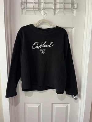 NFL Oakland Raiders Camisa Suéter Negra Pull Over Para Mujer Talla L Foto 1 de 4