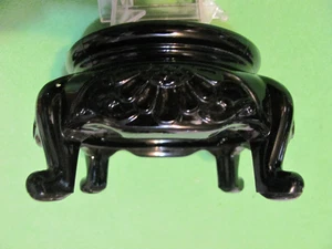 Vintage Beaumont schwarz Glas verziert Sockel Display Ständer für Vase 3" hoch - Bild 1 von 9