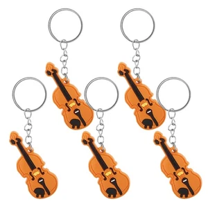 5pcs Musical Instrument Keychain Simulation Violin Pendant Keyring Bag Hanging - Picture 1 of 12