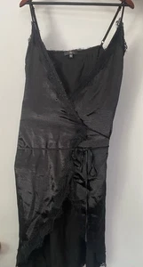 MISSGUIDED .BLACK WRAP BABYDOLL ROBE DRESS LINGERIE…WOMENS US 8 - Picture 1 of 11
