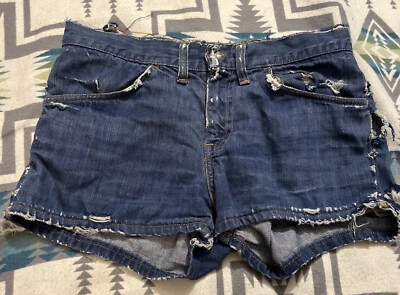 Pantalones Cortos Denim Levi's for Gals De Colección Talla 28" Cintura Grande E Raro Años 60 Envejecido Foto 1 de 4