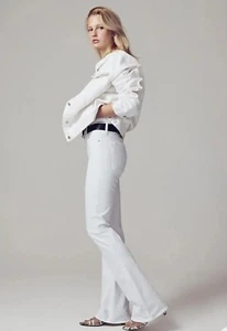 NWT J. Crew White Full Length Flare Jeans Sz 29 Stretch Pockets 32 inseam - Picture 1 of 14