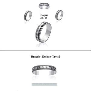 Bague Alliance T48 Tressée Argent Massif 925 de Dolly-Bijoux - Picture 1 of 7