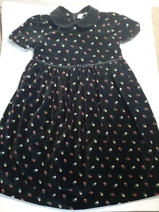 Vintage 90s Gymboree Dress Size Large 4 To 5 Years Black Velour Short Sleeve... - Picture 1 of 5