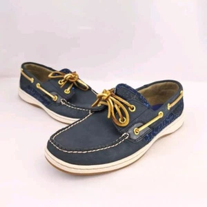 Sperry Top Sider Bluefish Navy Wool Sequin Loafer Boat Shoes US 9 M - Picture 1 of 13