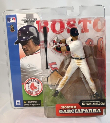 2002 McFarlane MLB Series 2 Nomar Garciaparra Boston Red Sox Figure White Jersey Cover