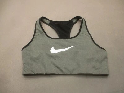 Sutiã esportivo Nike Dri-Fit tamanho S feminino cinza forrado sem fio puxador traseiro 7P - Imagem 1 de 4