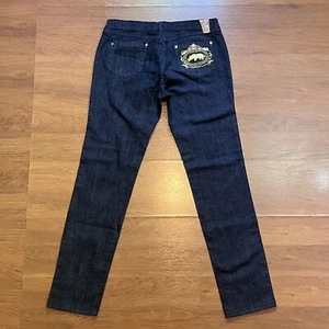 Marc Ecko Jeans Womens Rhino Dark Wash Denim Embroidered size 16 Y2K 32 waist - Picture 1 of 10