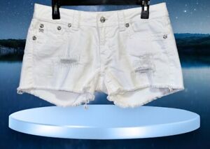 MISS ME SHORTS WOMENS WHITE WITH BLING SIZE 30