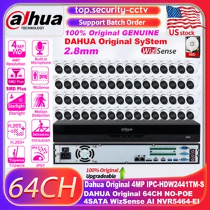 DAHUA 64CH NO-POE 4SATA AI NVR CCTV SyStem 4MP WizSense MIC SMD+ IP Camera lot - Picture 1 of 24