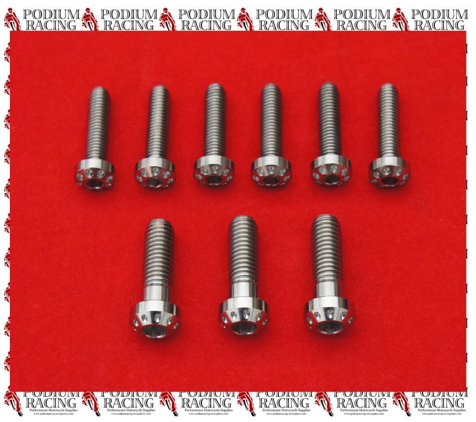 DUCATI PANIGALE SILVER TITANIUM TRIPLE TREE BOLTS SET OF 9 PCS 899 959 1199 1299 - Image 1 of 1