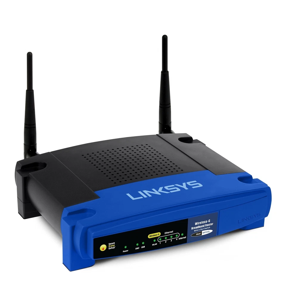 Gateway ADSL Cisco Linksys WAG54G Con Alimentazione - Immagine 1 di 1