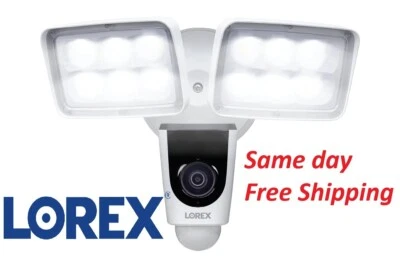 Lorex 2MP 1080p 2-Way Audio Indoor/Outdoor Wi-Fi Floodlight Camera V261LCD-E 32G - Image 1 of 4