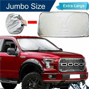 Extra Large Foldable Jumbo Sun Shade Truck Van Car Windshield Visor Block Cover - Picture 1 of 11