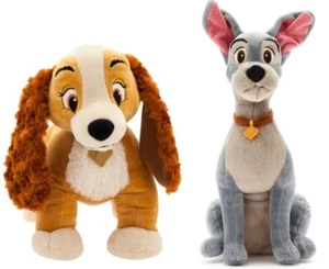 Nuevo con etiquetas Nuevos juguetes de peluche suaves Disney Store - Dama y el vagabundo - Medianos 28+36 cm de alto - Imagen 1 de 12