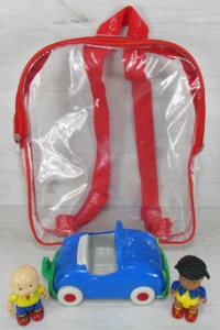 Caillou Pull Back And Go Car Blue And Caillou & Clementine Figures with Backpack - Picture 1 of 18