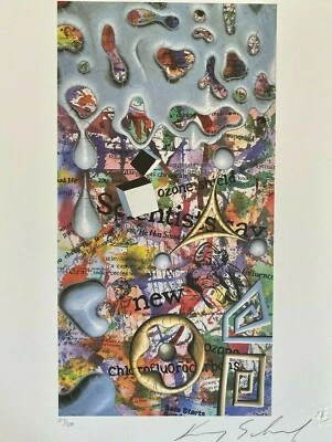 Kenny Scharf, FIRMADO A MANO, impresión artística, "Noticias ahora"" Foto 1 de 4