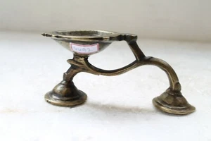Old Vintage Hand Carved Unique Brass Temple Oil Puja Lamp NH4492 - Picture 1 of 12