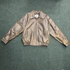 Vintage Burks Bay Brown long Sleeve Full-Zip Lined Leather Jacket Adult Size L